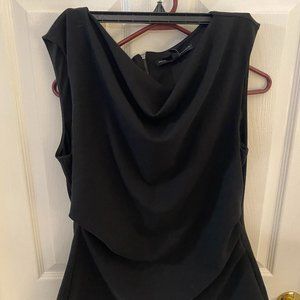 White House Black Market Sleeveless Black Casual Top with Zipper Back size 14 ps